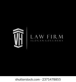 Vh Initial Monogram Logo Lawfirm Pillar Stock Vector Royalty Free