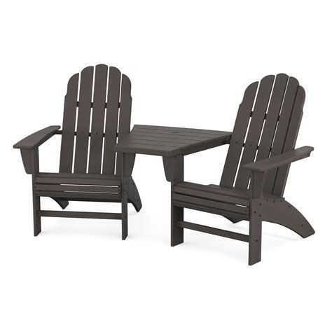 Polywood Vineyard Piece Curveback Adirondack Set With Angled