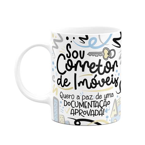 Caneca Profissões Sou Corretor De Imóveis KaBuM