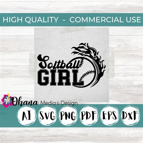 Softball Girl Svg Ohana Media And Design Shop