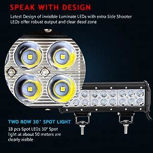 Auxtings Inch W Led Light Bar Spot Beam Lm For Offroad Pick Up