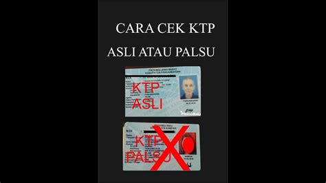 CARA CEK KTP ASLI ATAU PALSU CARA CEK NIK YouTube