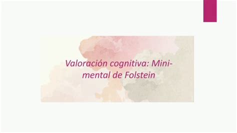 Valoración cognitiva mini mental de Folstein y depresión YouTube