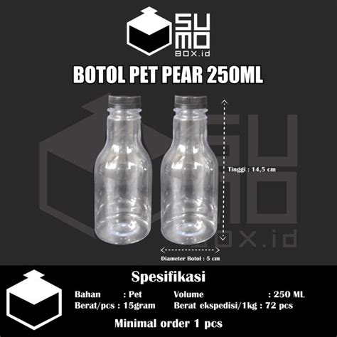 Botol Plastik Pear 250ml Pir 250 Ml Cikita Cendol Short Neck Shortneck