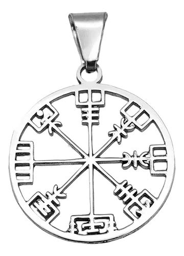 Dije Runas Brújula Vikinga Vegvisir Nórdico De Plata 925 Meses sin