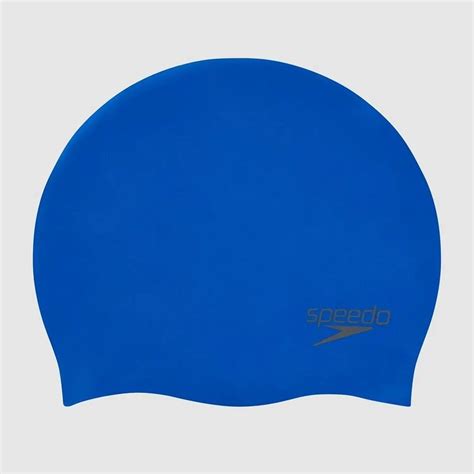 Speedo Adult Plain Moulded Silicone Cap Blue