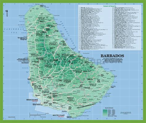 Tourist Map Of Barbados