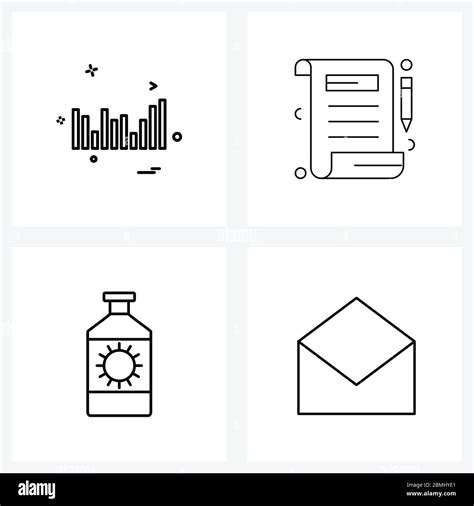 Modern Vector Line Illustration Of Simple Line Icons Of Graph Drink