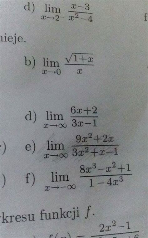1 Oblicz granicę tylko nie pochodnymi 2 Wyznacz ekstrema funkcji f