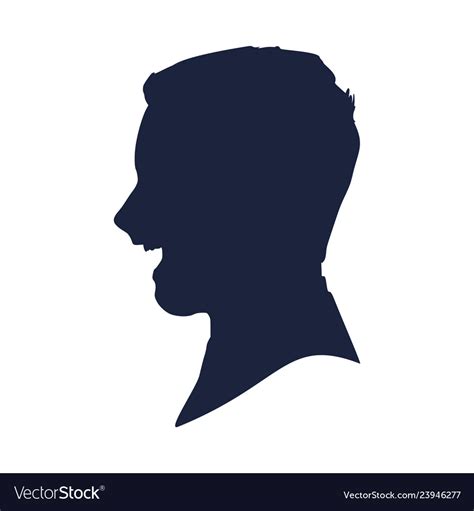 Man face silhouette Royalty Free Vector Image - VectorStock