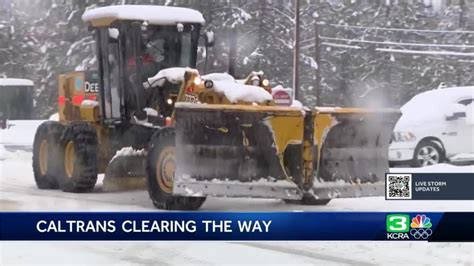 Caltrans snow plows work around the clock to keep I-80 roadways clear