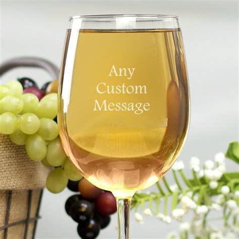 Any Message Custom Engraved White Wine Glass White Wine Glass