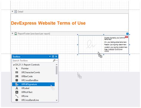 Create A Report With A Visual Pdf Signature In The Visual Studio Report