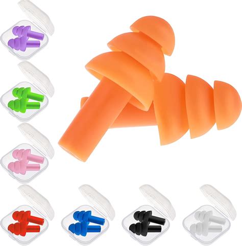 Earplugs For Sleeping Noise Cancelling 8 Pairs Reusable Silicone Earplugs Noise Reduction Ear