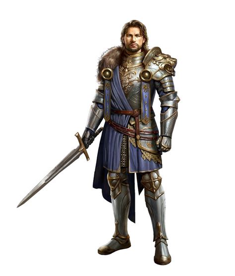 Male Human Fighter Paladin Knight Pathfinder Pfrpg Dnd D D E Th