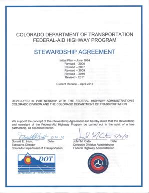 Fillable Online Coloradodot STEWARDSHIP AGREEMENT Relation Of Flow