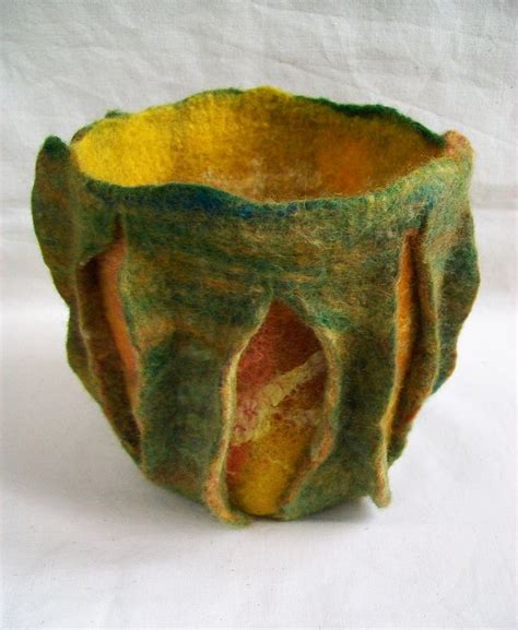 Sculptural Vessel Felted Bowls Felt Art Wet Felting