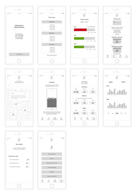 Mobile App Wireframes on Behance