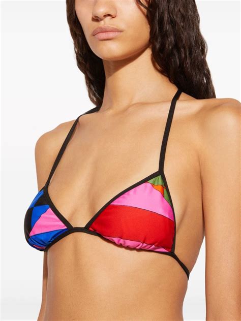 PUCCI Geometric Print Bikini Top Farfetch