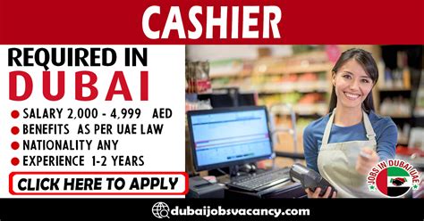 CASHIER REQUIRED IN DUBAI Dubai Job Vacancy