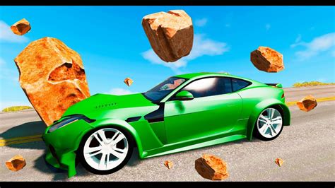 Crazy Rockslide Crashes 1 BeamNG Drive YouTube