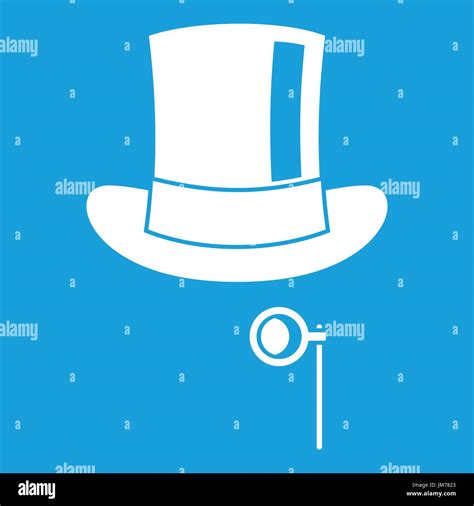 Hat With Monocle Icon White Stock Vector Image And Art Alamy