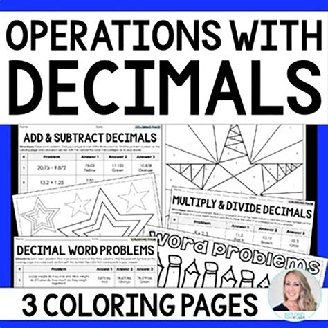 Decimal Operations Coloring Pages Mini Collection Masterbundles