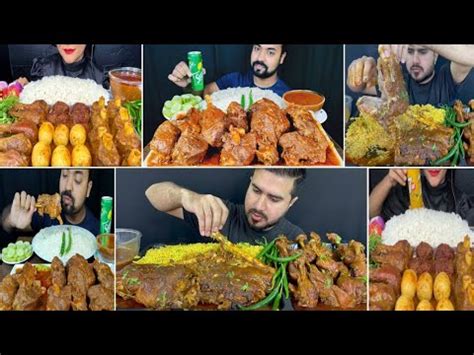 ASMR EATING SPICY MUTTON LEGS CURRY SPICY CHICKEN LEGS CURRY WITH