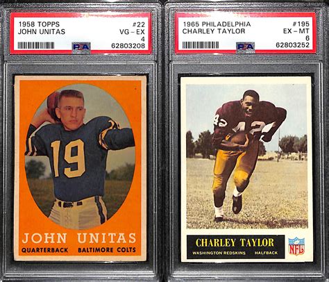 Lot Detail 1958 Topps Johnny Unitas 22 Psa 4 And 1965 Topps Charley