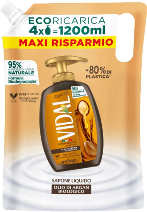 VIDAL Ricarica Sapone Liquido Idratante Con Olio D Argan 1 2 L Dm Italia