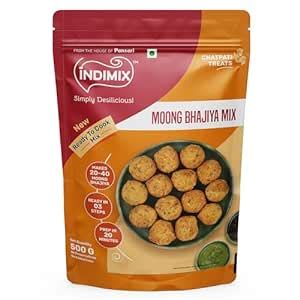 INDIMIX Instant Moong Bhajiya Mix 500g Ready To Cook Crispy Moong