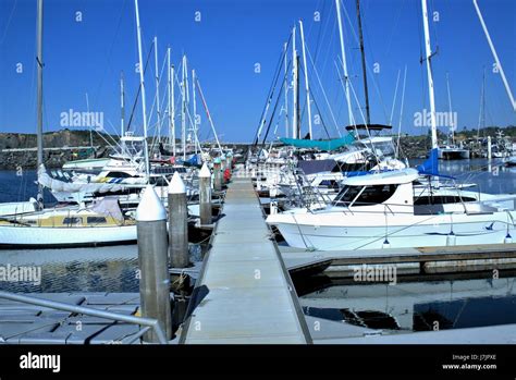 Yachts Moored At A Marina Boats Moored At A Pier Sail Boats Parked At