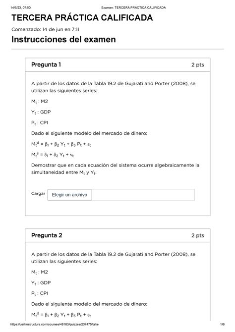 Examen Tercera Pr Ctica Calificada Tercera Pr Ctica Calificada