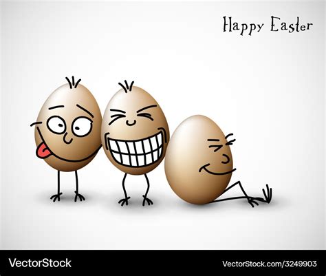 Funny Easter Eggs Royalty Free Vector Image Vectorstock