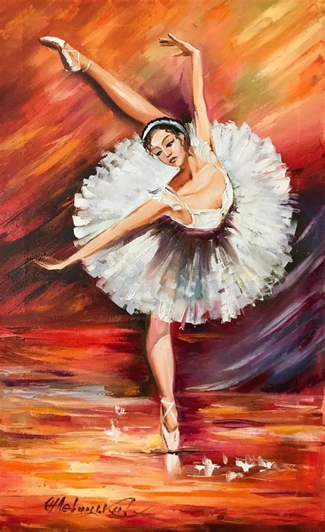 Abstract Ballerina Oil Painting Original Ballerina Wall Decor Etsy