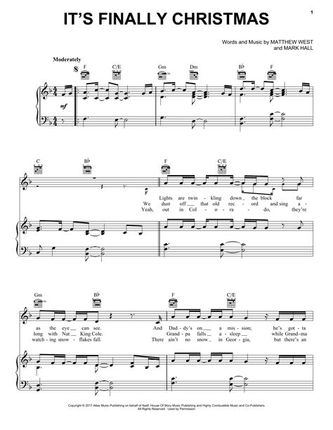 It S Finally Christmas By Casting Crowns Sheet Music For Piano Vocal