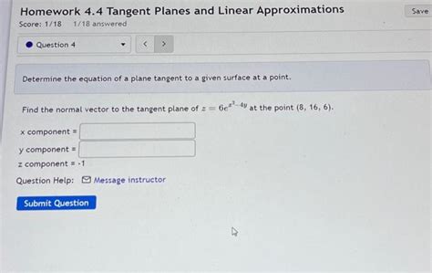 Solved Homework Tangent Planes And Linear Approximations Chegg