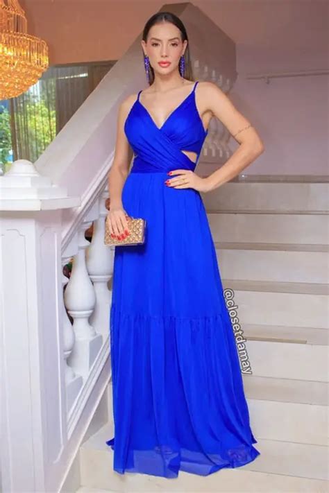 Vestido Azul Royal Ideias De Looks Para Festas Margarida Rosa