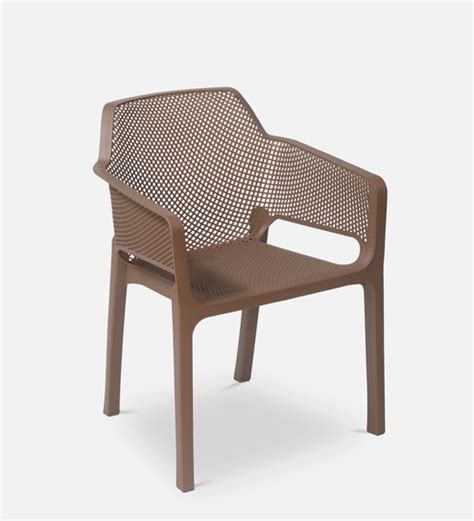 Buy Captain Plastic Chairs In Brown Finish Set Of 2 Online Plastic