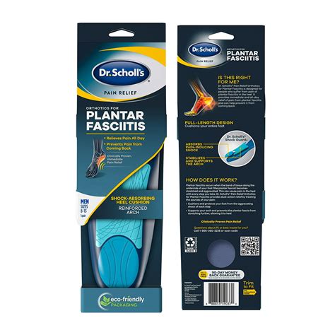 Dr Scholls Plantar Fasciitis Pain Relief Orthotic Inserts For Men 1 Ea