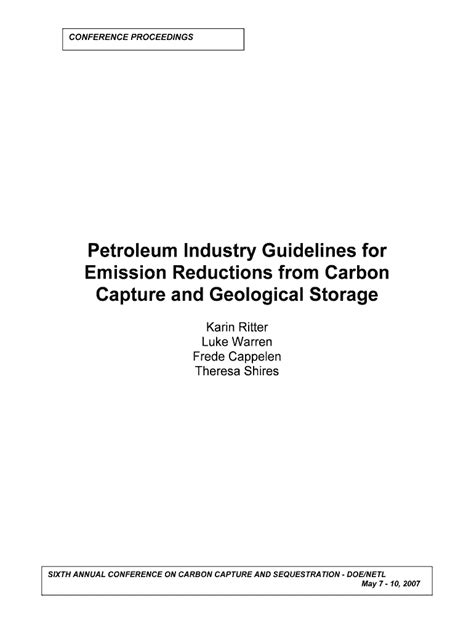 Fillable Online Netl Doe Petroleum Industry Guidelines For Emission