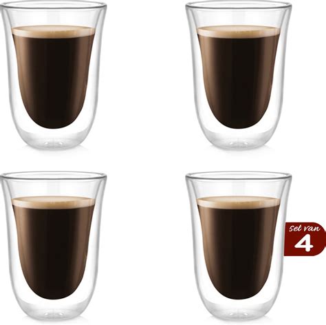 Premium Dubbelwandige Koffieglazen Theeglazen Groot 270 ML Set