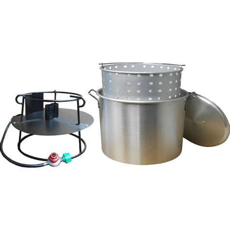 King Kooker 120 Qt Propane Gas Jet Outdoor Cooker With Aluminum Pot Basket And Lid 12013n