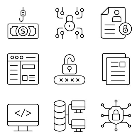 Internet Security Line Icons Set 3653542 Vector Art At Vecteezy