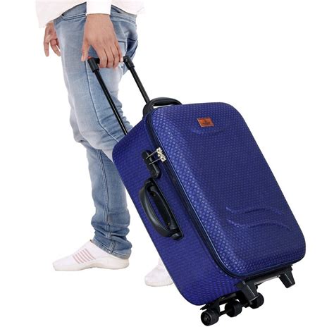 Klassy Collection Polyester Blue Luggage Trolley Bag For Travelling At