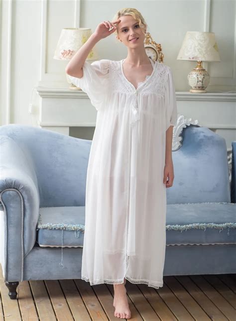 Free Shipping New Smmer Women S Robe And Slip Pyjamas Chiffon Long