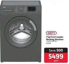 Defy 7 Kg Front Loader Washing Machine Offer At Makro