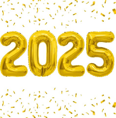 Amazon 2025 Balloons 40 Large 2025 Gold Foil Number Balloons