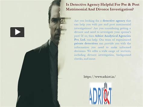 Ppt Is Detective Agency Helpful For Pre And Post Matrimonial And