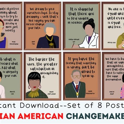 Retro Asian Leaders Set Of Printable Posters Aapi Etsy